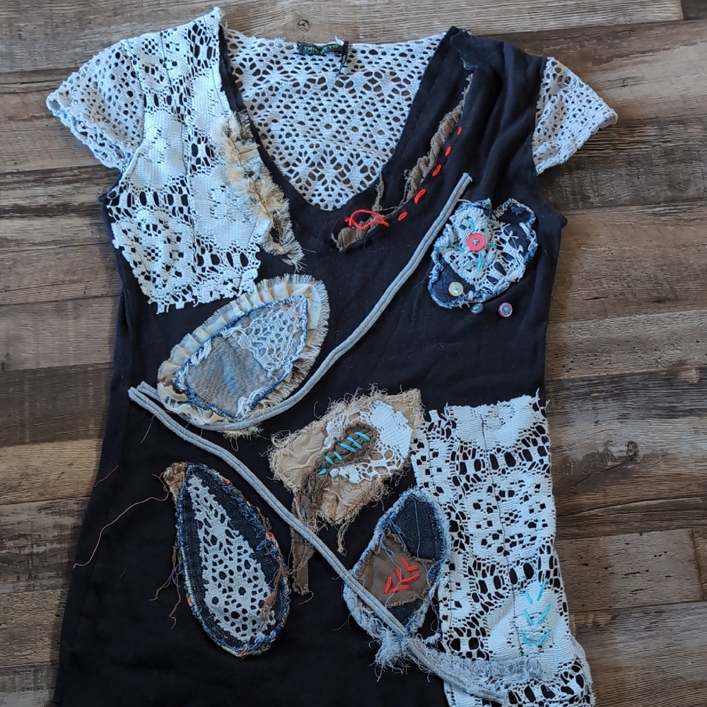 Unique Patchwork Crochet Top - image 1